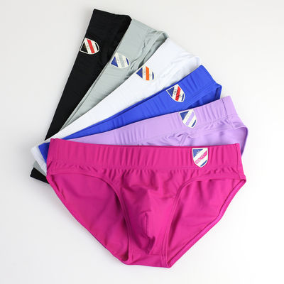 Colorful S-XL Solid Mens Briefs Underwear Breathable Plus Size Underwear