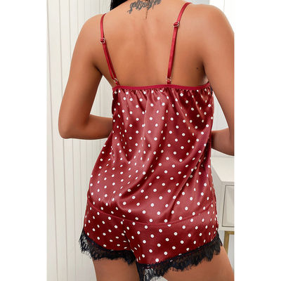 Soft Underwear Satin Lace Floral Edge Sleepwear Sexy Tempt Pajamas For Women Lingerie